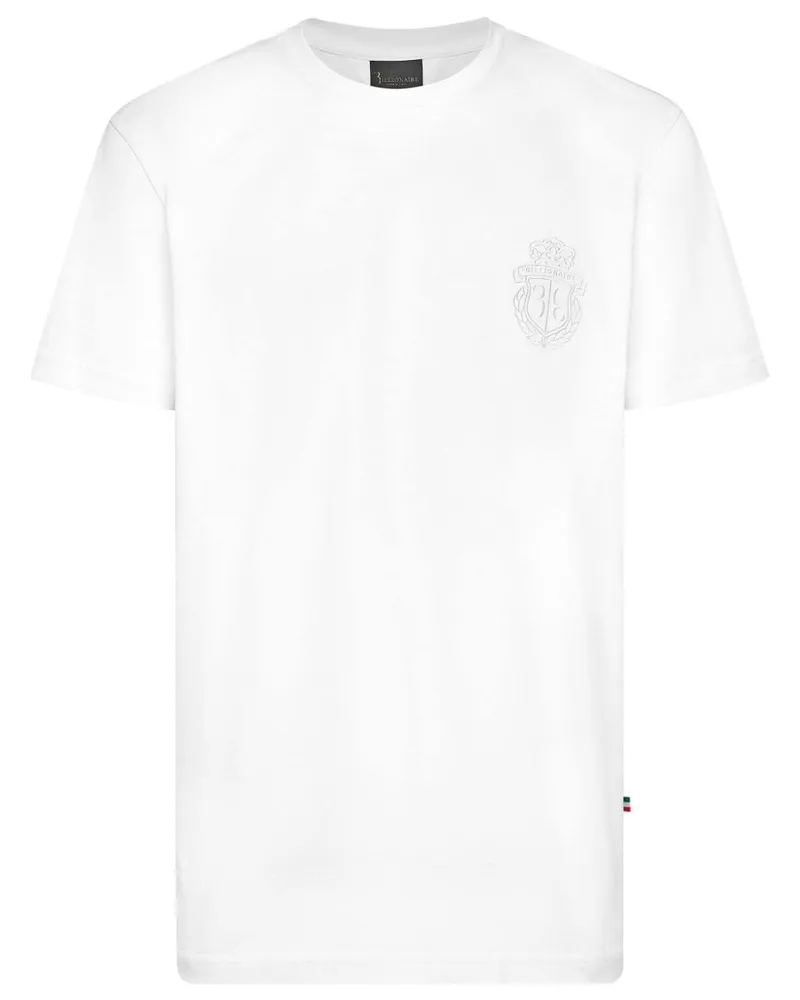 Billionaire T-Shirt mit Logo-Stickerei - Weiß Weiß