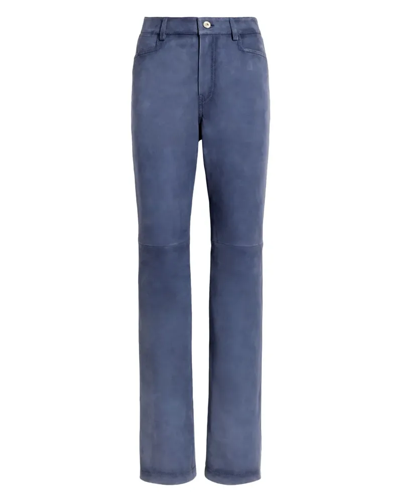 Proenza Schouler Lederhose mit hohem Bund - Blau Blau