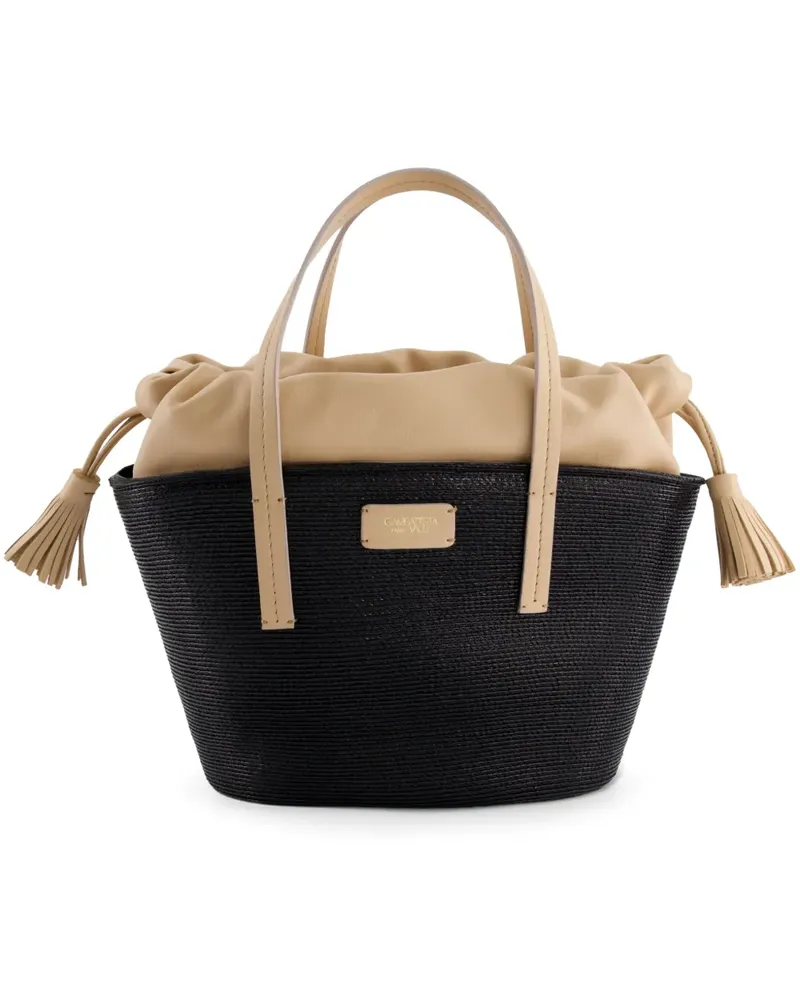 Giambattista Valli Strandtasche mit Logo-Patch - Schwarz Schwarz