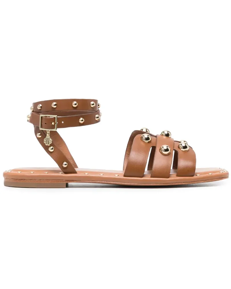 Maje Flache Sandalen mit Nieten - Braun Braun