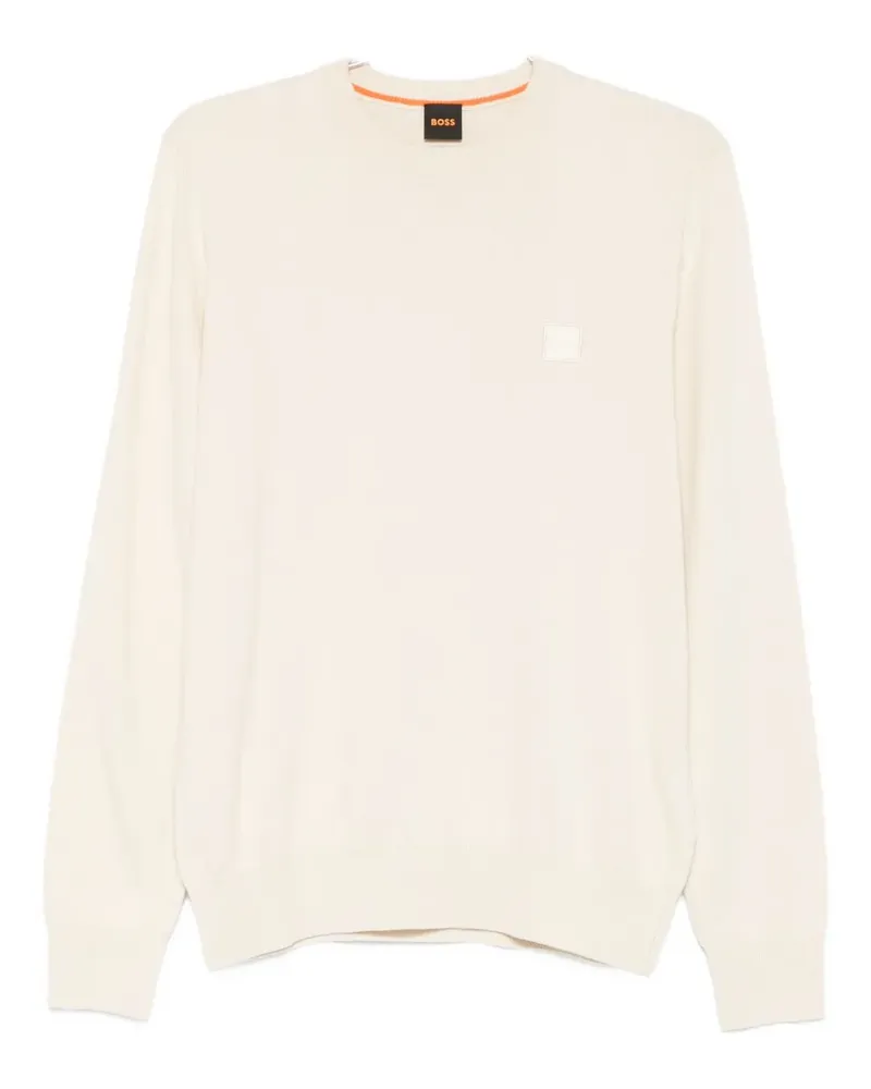 HUGO BOSS logo-patch sweater - Nude Nude