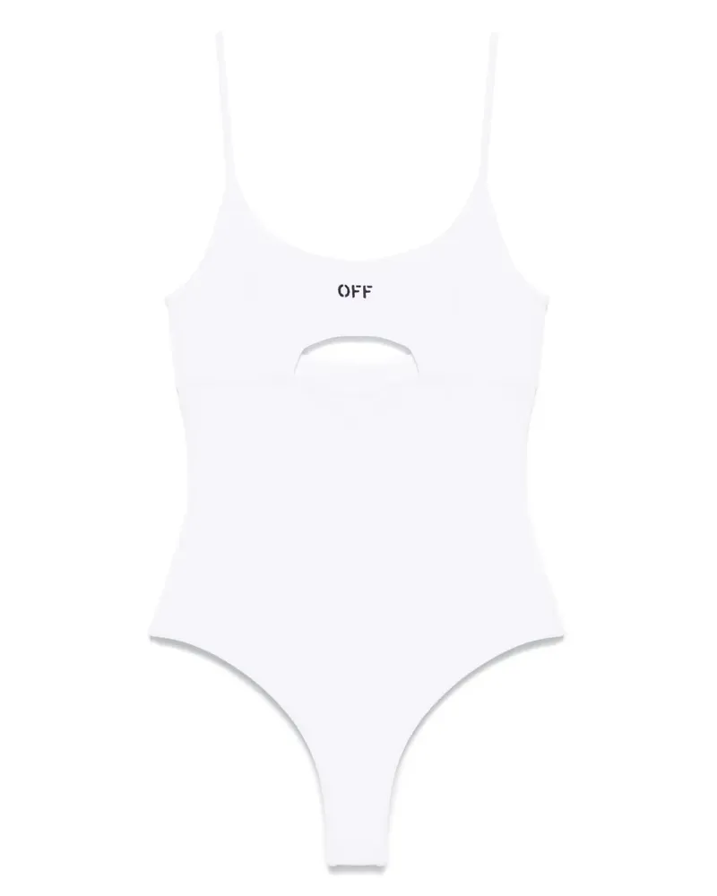 OFF-WHITE Fein gerippter Badeanzug - Weiß Weiß