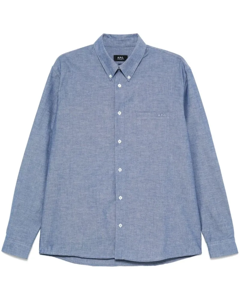 A.P.C. Hemd aus Bio-Baumwolle - Blau Blau