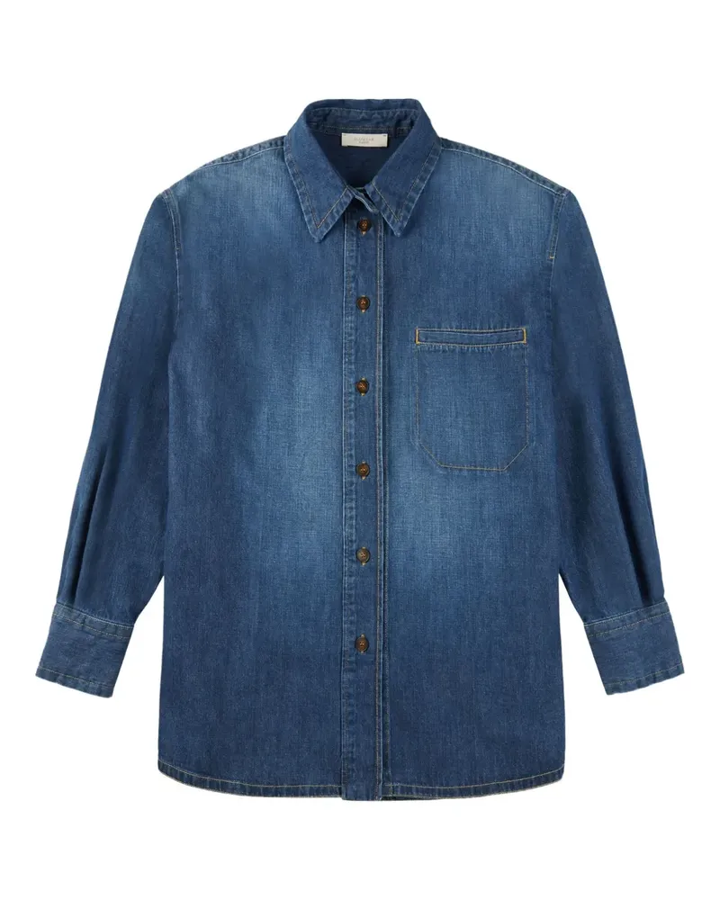 Glanshirt Klassisches Jeanshemd - Blau Blau