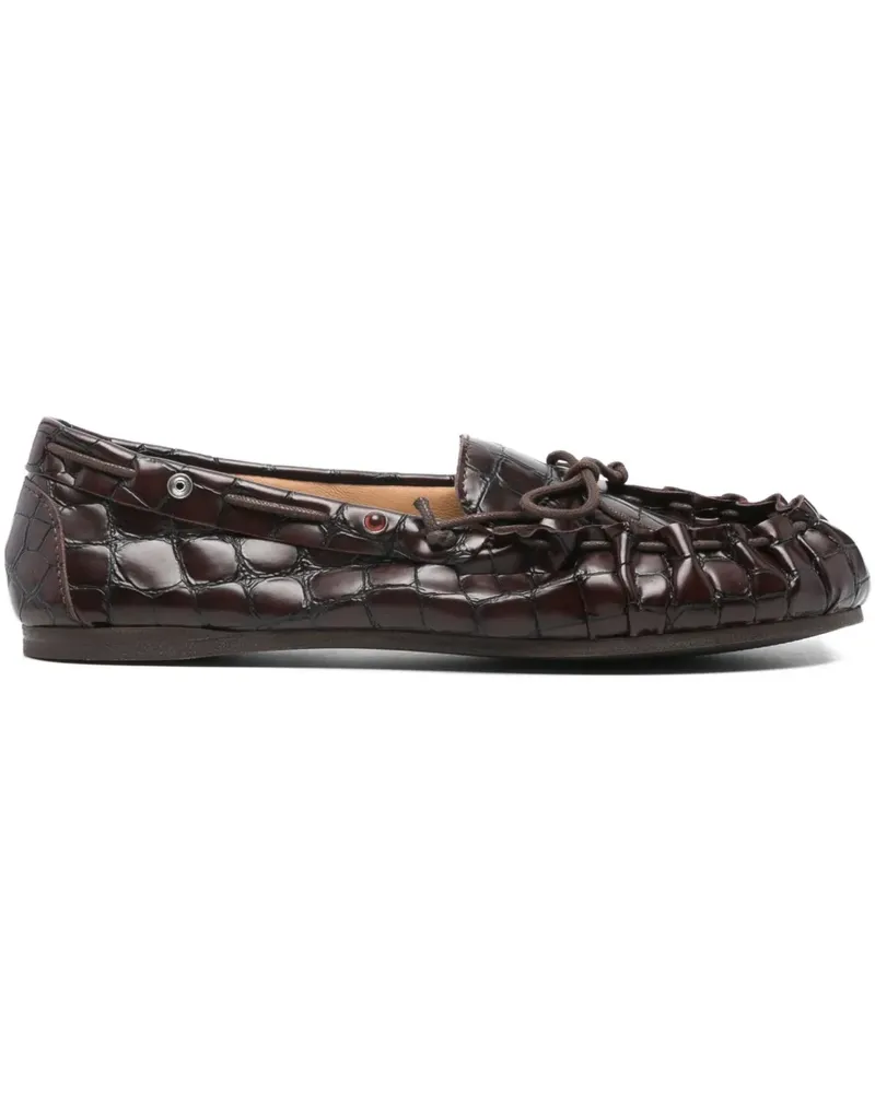 P.A.R.O.S.H. crocodile-effect loafers - Rot Rot