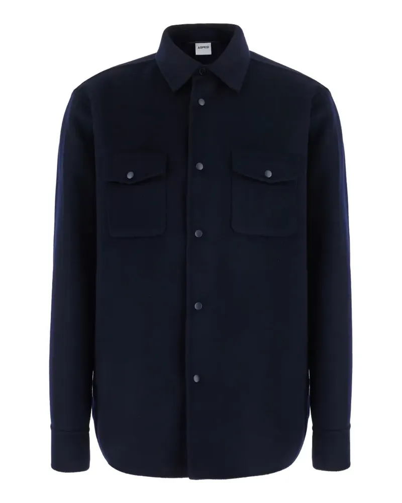 ASPESI 13 button-up wool shirt - Blau Blau