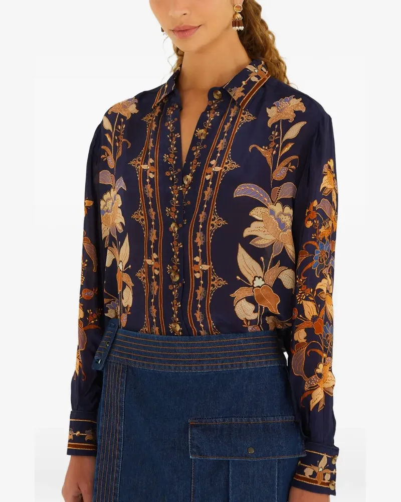 FARM Rio Hemd mit Blumenmuster - Blau Blau