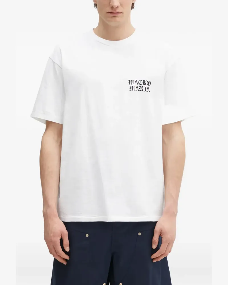 Wacko Maria Kurzärmeliges T-Shirt mit Logo-Print - Weiß Weiß