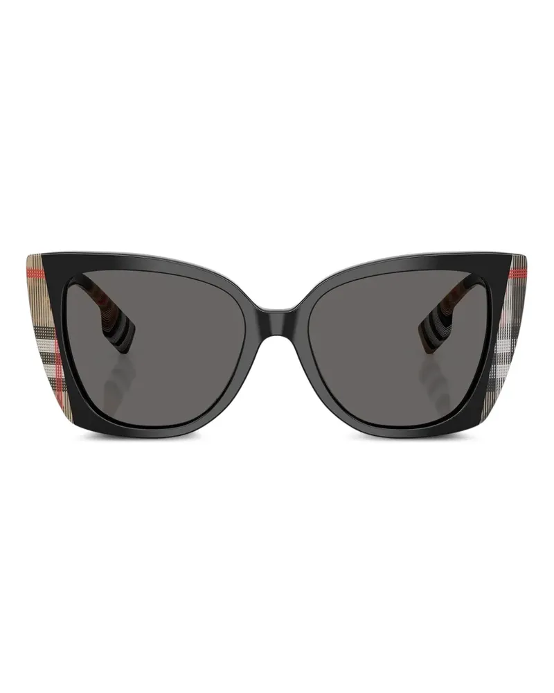 Burberry Karierte Meryl Cat-Eye-Sonnenbrille - Schwarz Schwarz