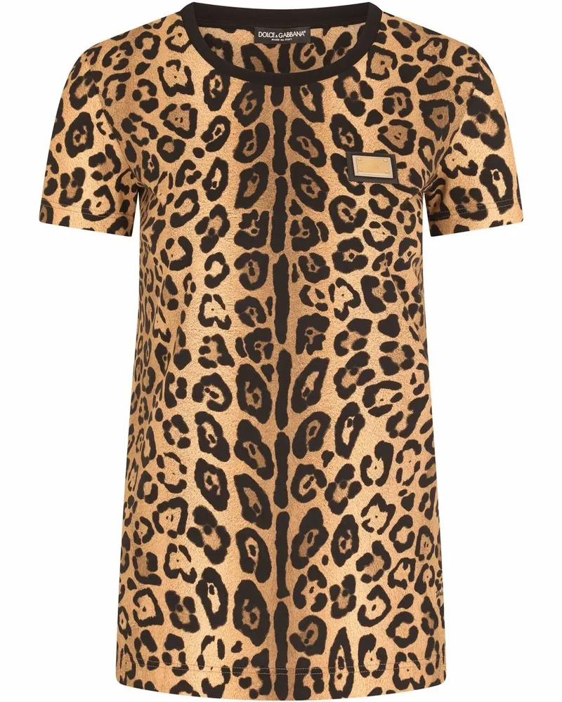 Dolce & Gabbana T-Shirt mit Leoparden-Print - Braun Braun