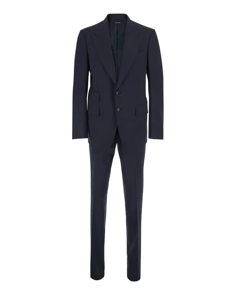 Tom Ford Einreihiger Shelton Anzug mit steigendem Revers - Blau Blau