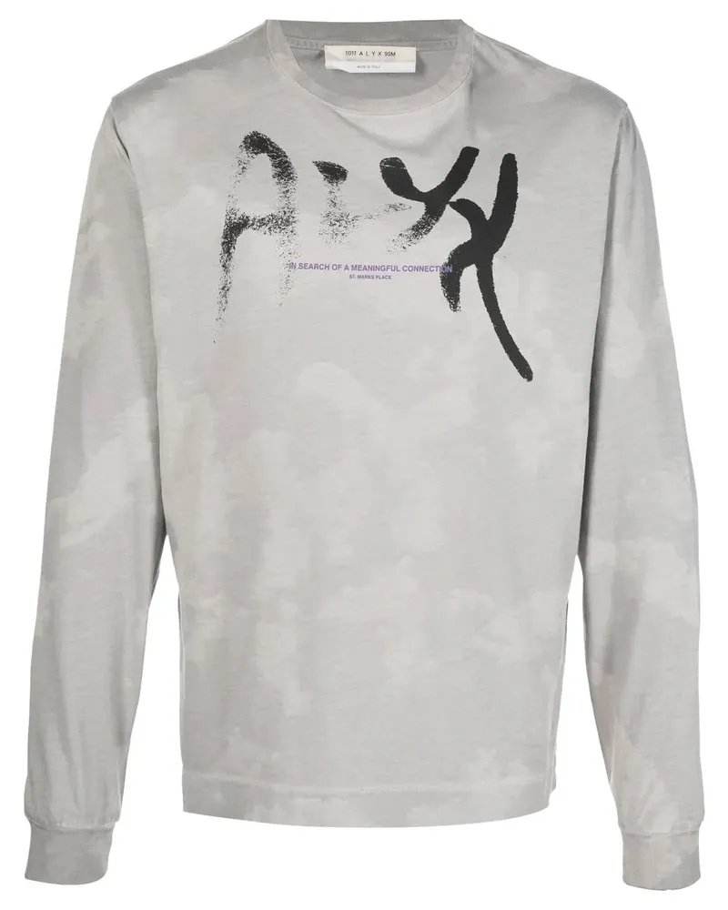 1017 ALYX 9SM Langarmshirt mit Logo-Print - Grau Grau