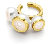 TASAKI 18kt yellow  M/G Sliced Bezel pearl ear cuff Gold
