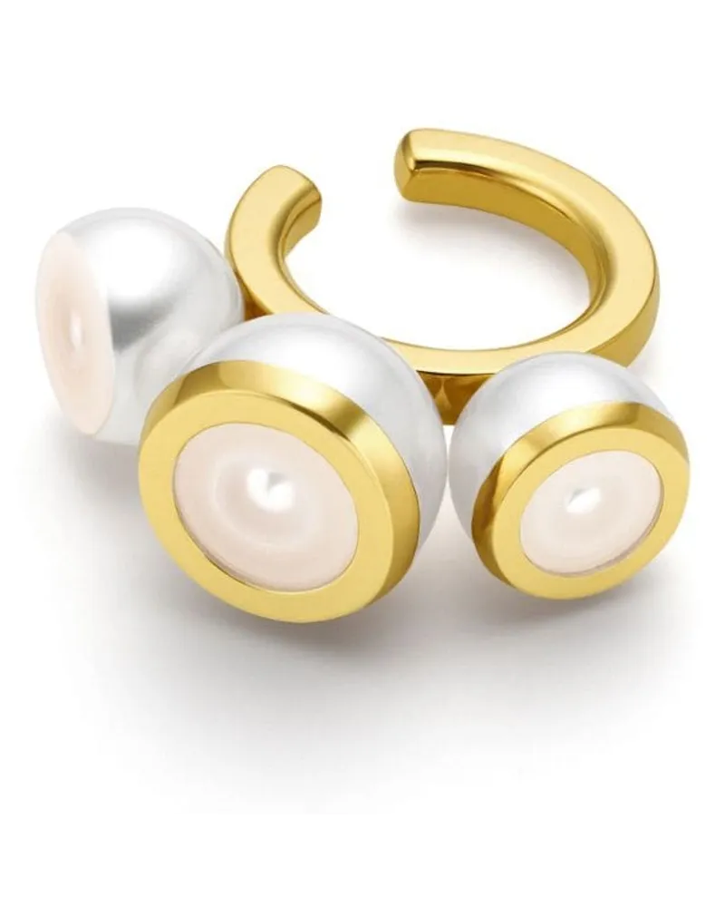 TASAKI 18kt yellow gold M/G Sliced Bezel pearl ear cuff Gold