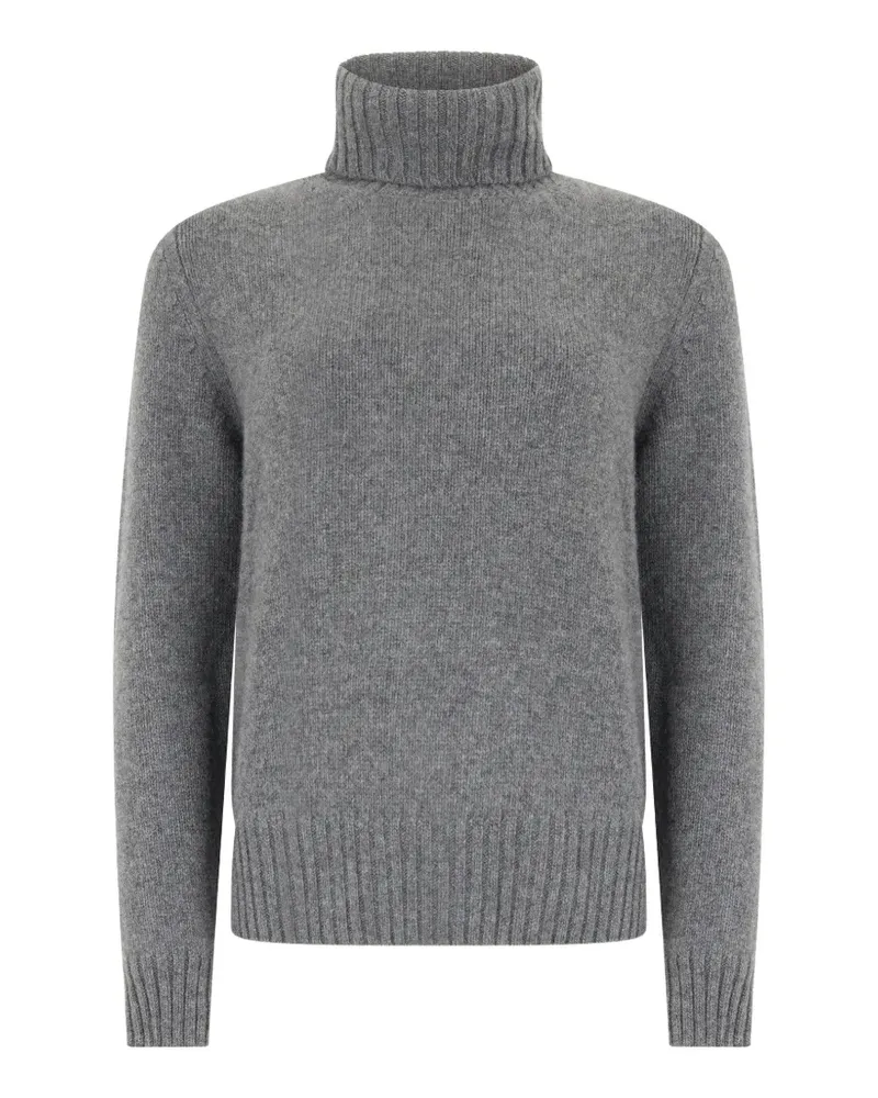 MOORER Nimraw-S3 Rollkragenpullover mit geripptem Besatz - Grau Grau