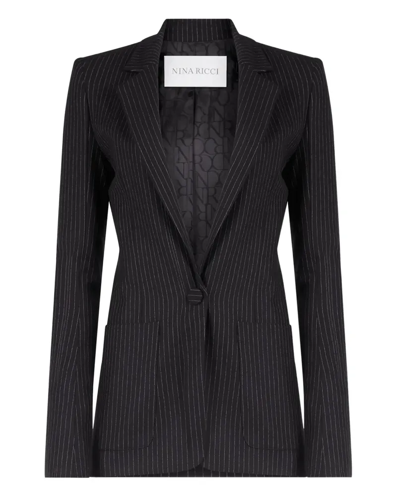 Nina Ricci Wollsakko mit Nadelstreifen - Schwarz Schwarz