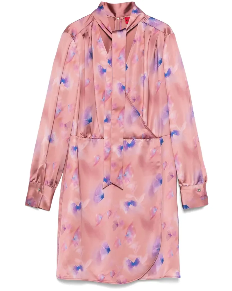 HUGO BOSS Midikleid mit Schmetterling-Print - Rosa Rosa