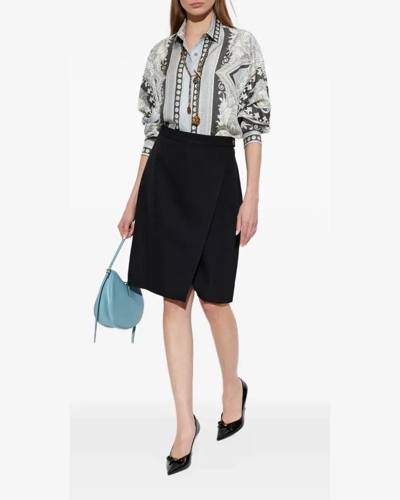 Versace grain-de-poudre wool midi skirt - Schwarz Schwarz