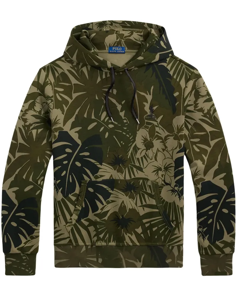 Ralph Lauren Gestrickter Hoodie mit Palmen-Camouflage-Print - Grün Grün