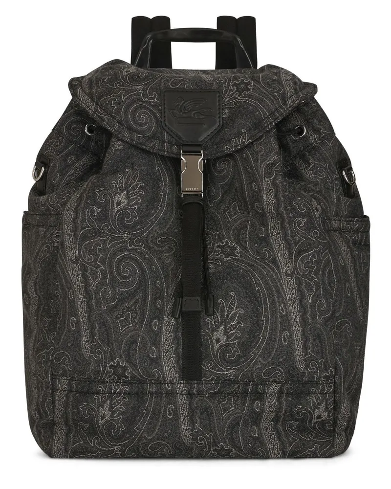 Etro Rucksack mit Paisleymuster - Schwarz Schwarz