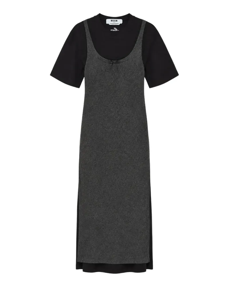 MSGM layered-effect T-shirt maxi dress - Schwarz Schwarz