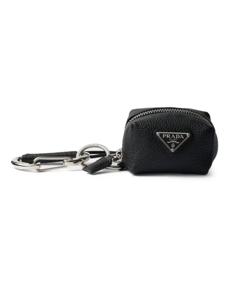 Prada Taschenanhänger aus Leder - Schwarz Schwarz