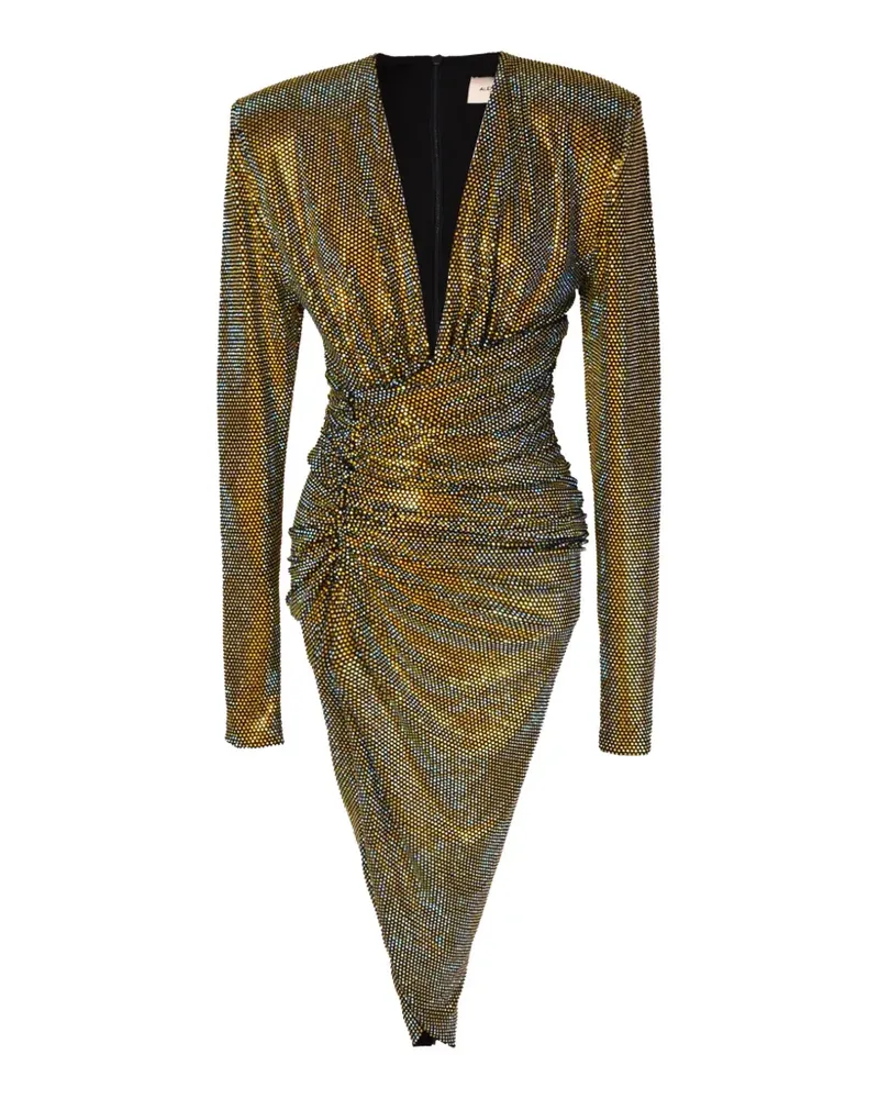 Alexandre Vauthier rhinestone-embellished draped dress - Gold Gold