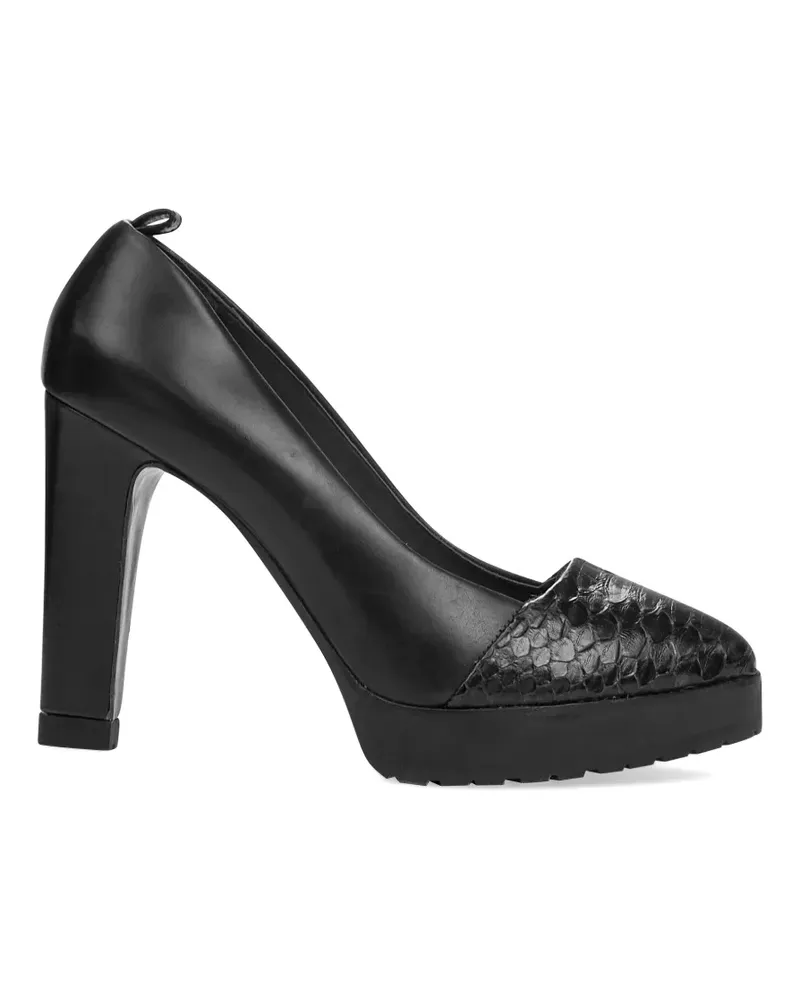 Brunello Cucinelli python-effect platform pumps - Schwarz Schwarz