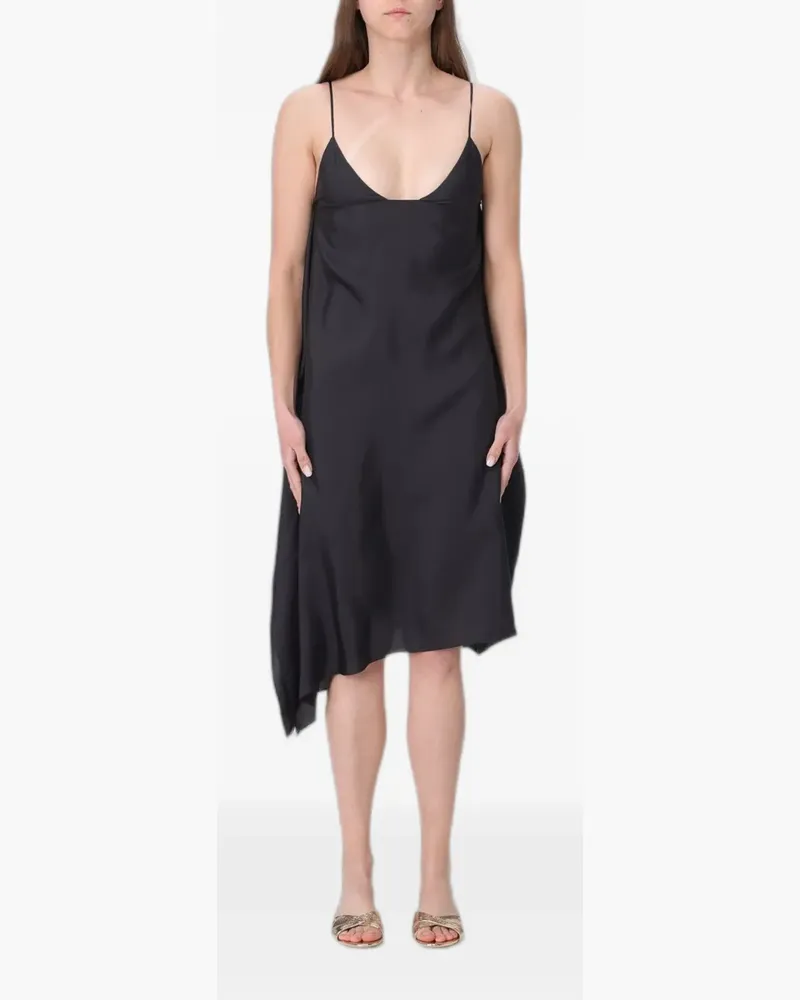 TER ET BANTINE Asymmetrisches Maxikleid - Schwarz Schwarz