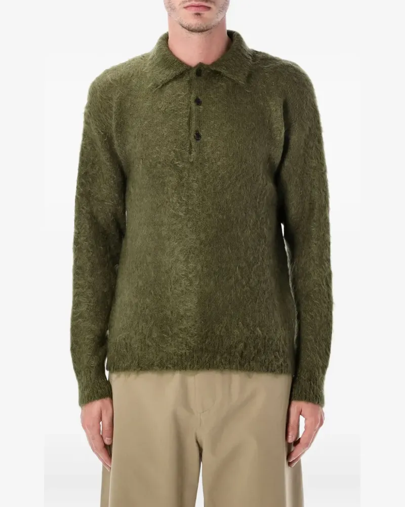 AURALEE placket-buttons sweater - Grün Grün