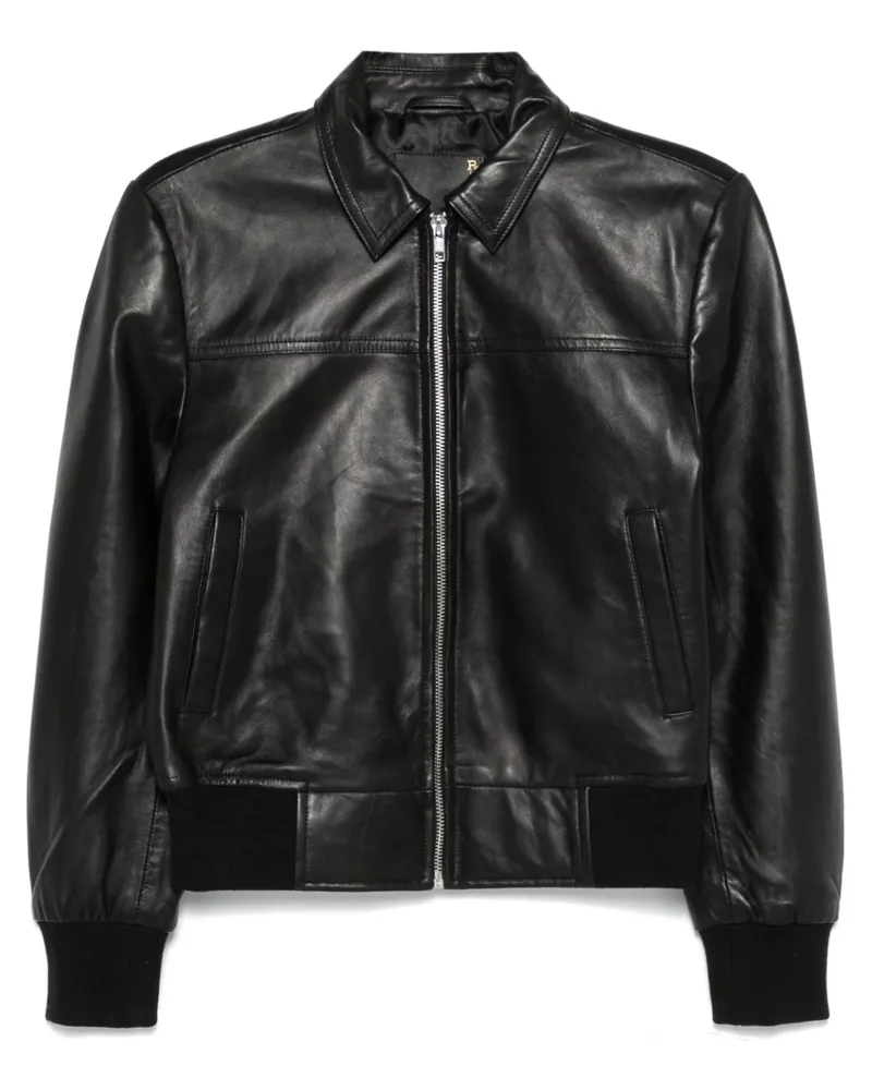 R13 Klassische Lederjacke - Schwarz Schwarz