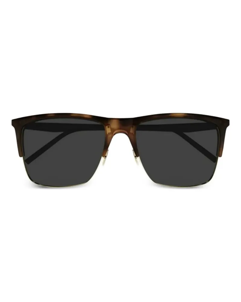 Saint Laurent Sonnenbrille mit eckigem Gestell - Braun Braun