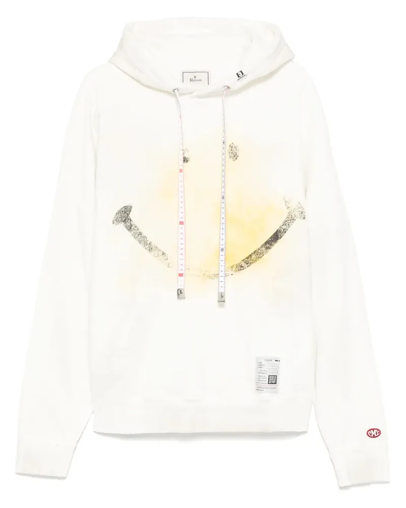 MIHARAYASUHIRO Hoodie mit Smiley-Print - Weiß Weiß