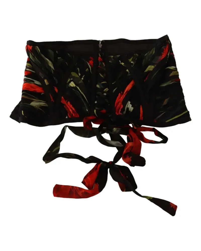Dolce & Gabbana floral-print silk corset - Schwarz Schwarz