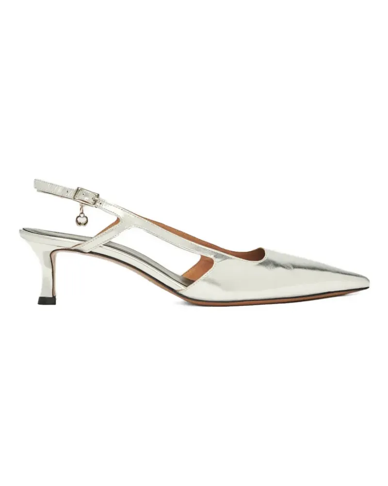 Maje metallic-finish slingback heeled pumps - Silber Silber