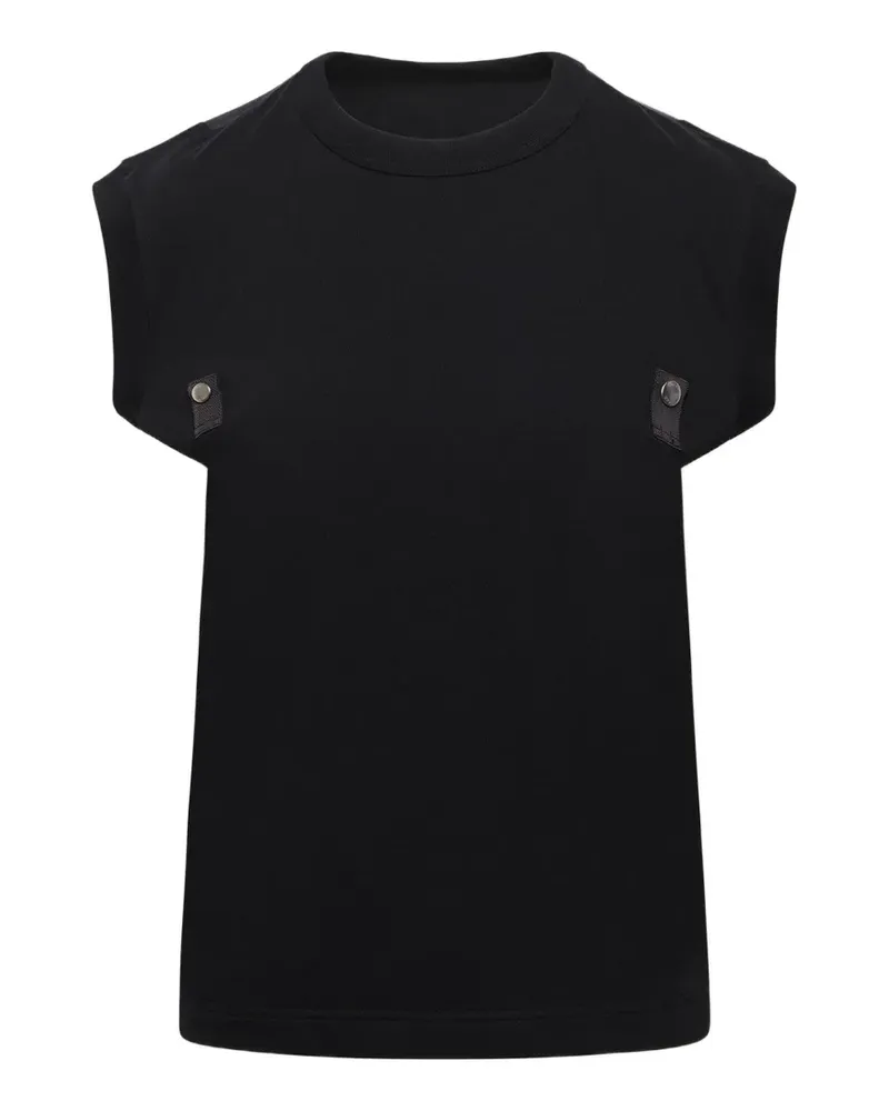 Sacai stud-detail T-shirt - Schwarz Schwarz