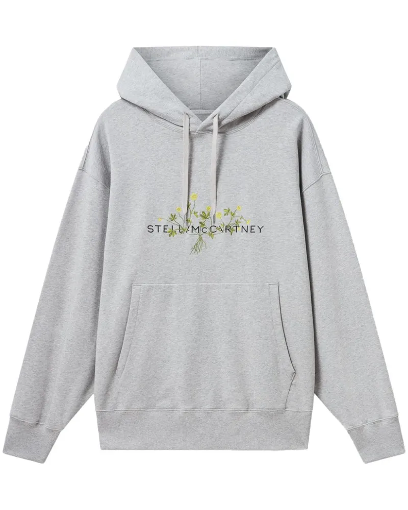 Stella McCartney Hoodie mit Blumenstickerei - Grau Grau