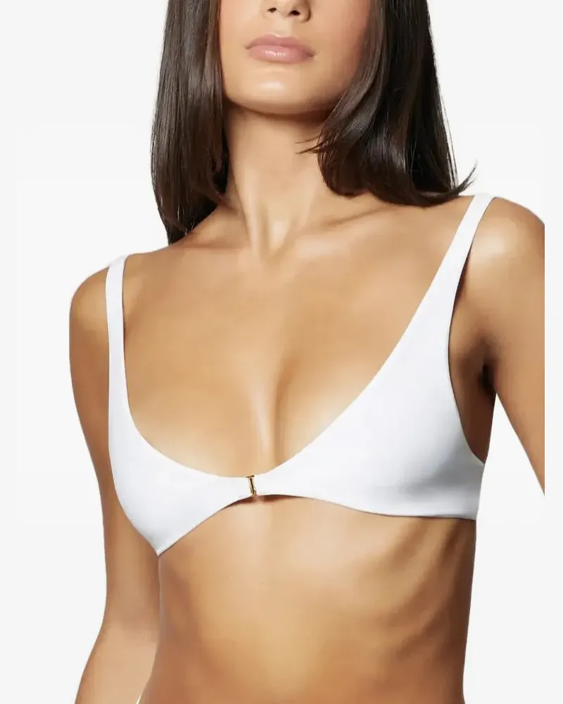 Kiki De Montparnasse Echauffe Swim Bikinioberteil - Weiß Weiß