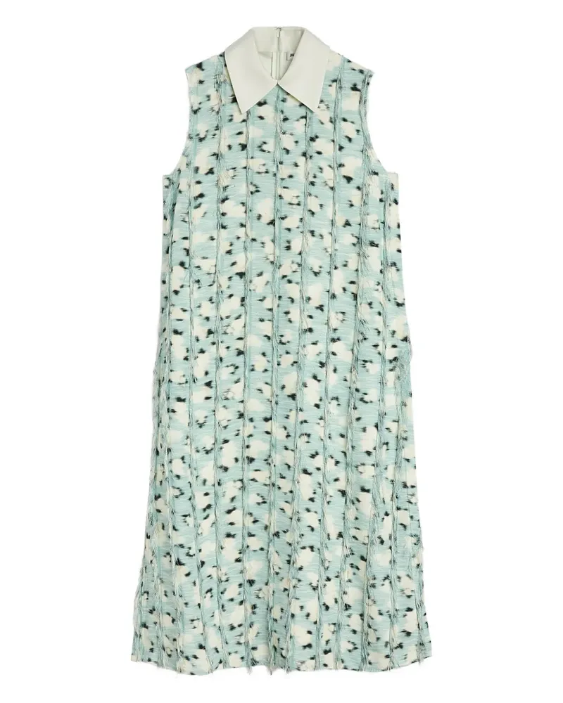 Jil Sander Midikleid mit Fransen - Grün Grün