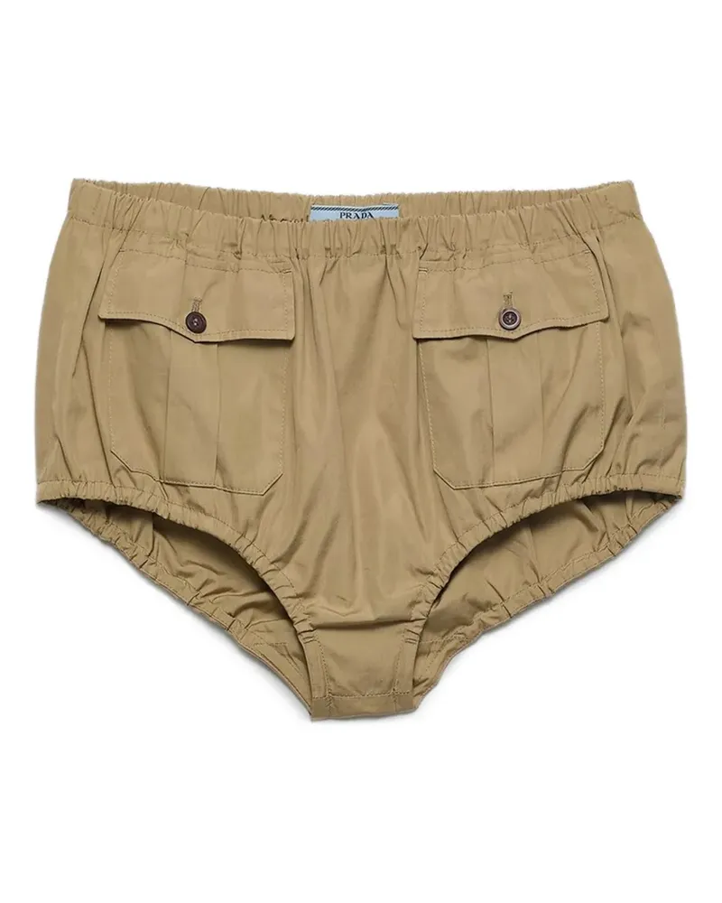 Prada Popeline-Shorts mit Stretchbund - Nude Nude