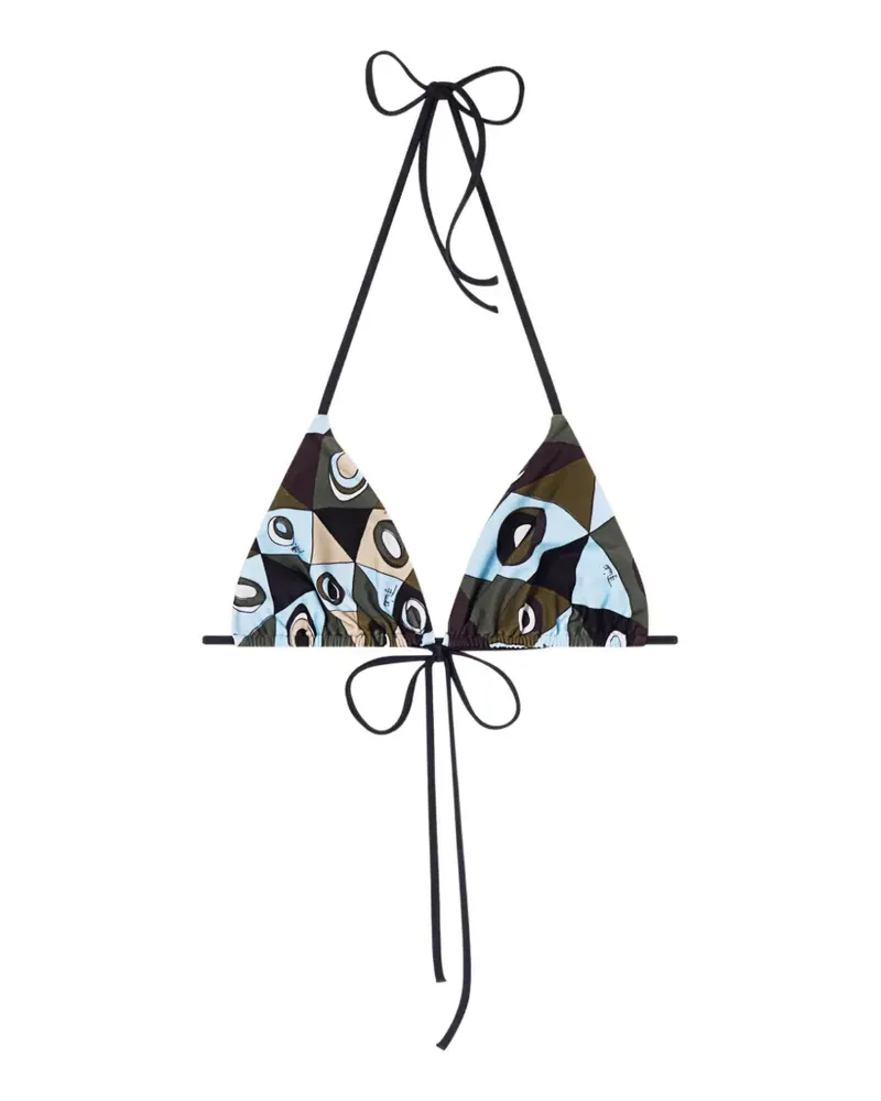 Emilio Pucci Occhi-print triangle bikini top - Grün Grün