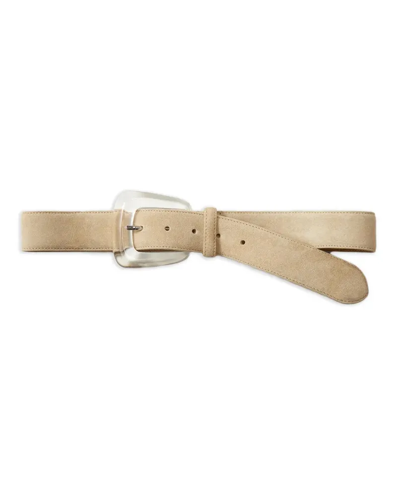 Veronica Beard suede resin belt - Nude Nude