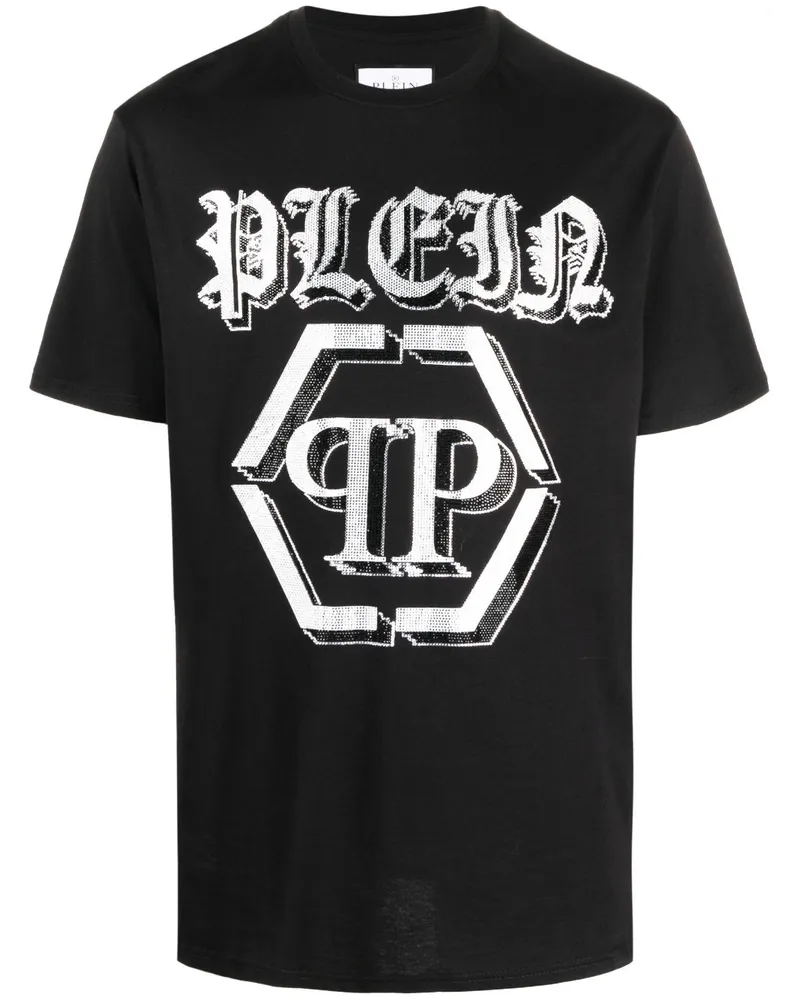 Philipp Plein Chrome T-Shirt mit rundem Ausschnitt - Schwarz Schwarz