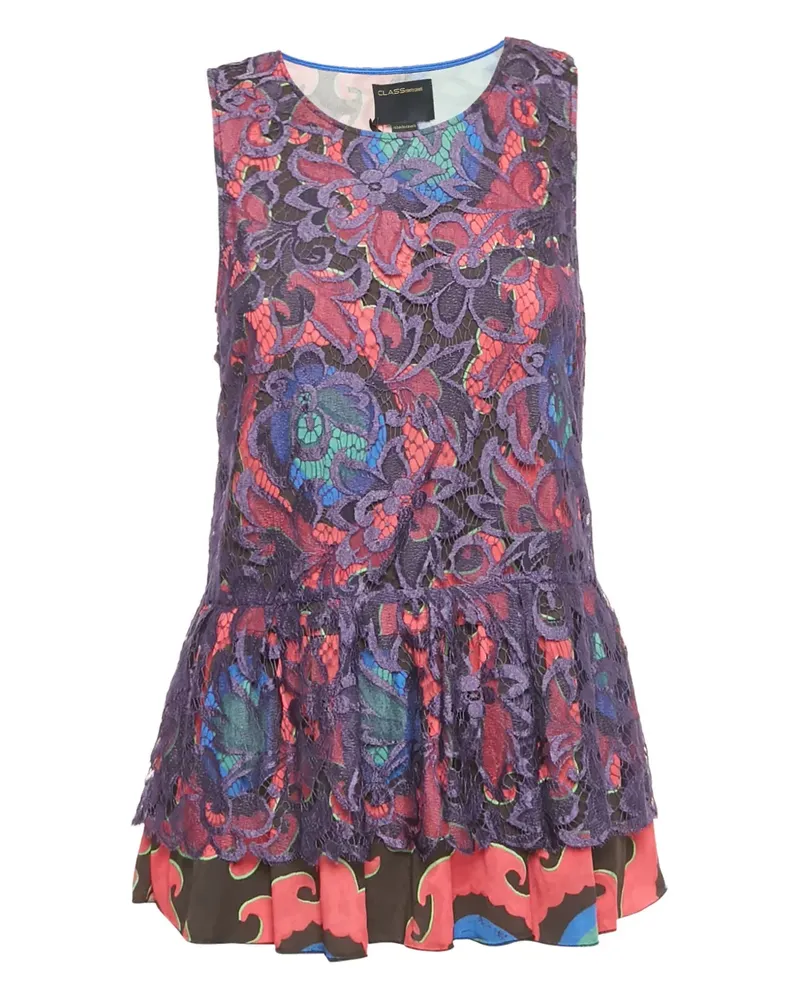 Roberto Cavalli Tanktop mit Spitze - Violett Violett