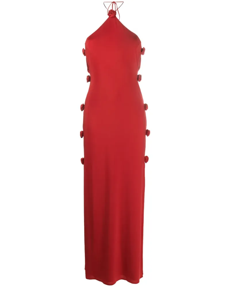 Magda Butrym Rosette Maxikleid mit Blumen-Detail - Rot Rot
