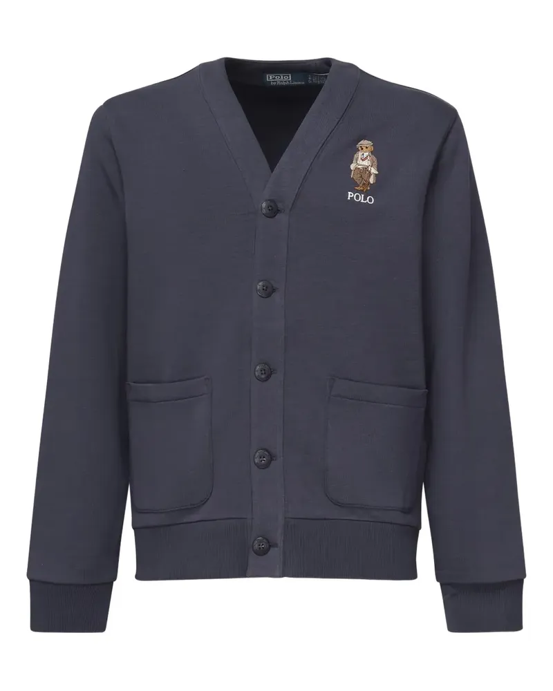 Ralph Lauren Geknöpfter Cardigan mit Bärenstickerei - Blau Blau