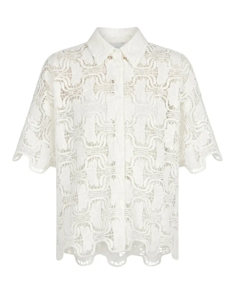 MEIMEIJ guipure-lace scalloped shirt - Weiß Weiß