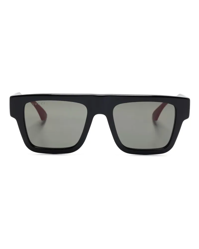 Gucci Sonnenbrille mit eckigem Gestell - Schwarz Schwarz