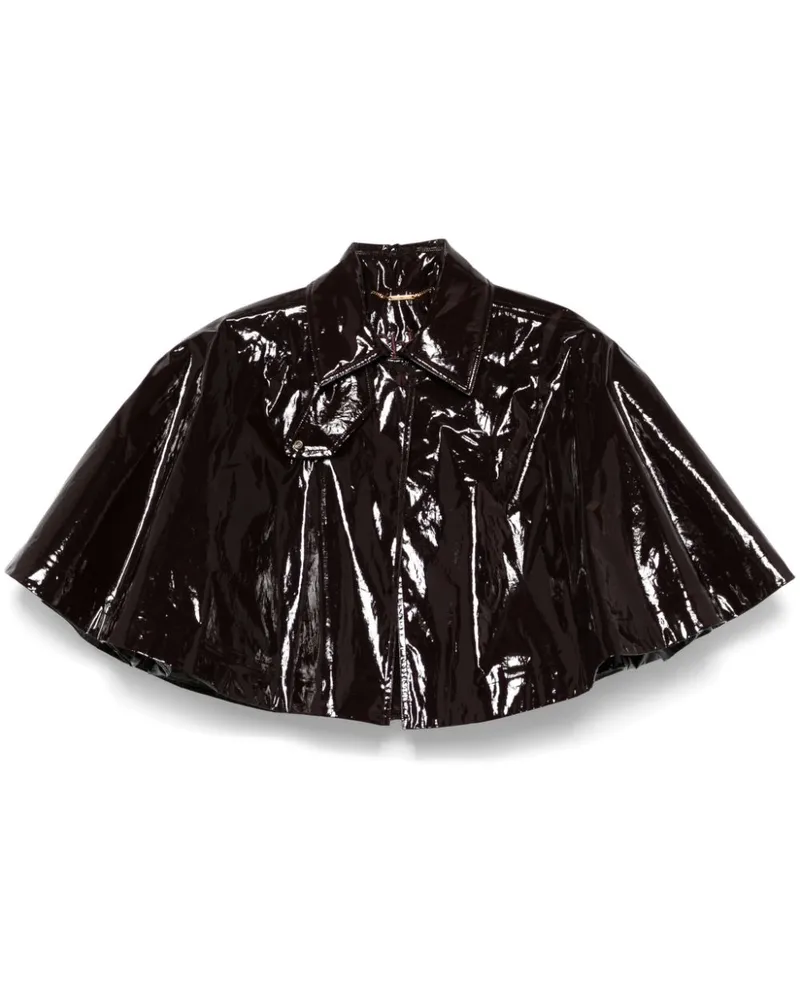 Chloé Kurzes Cape in Lackoptik - Braun Braun