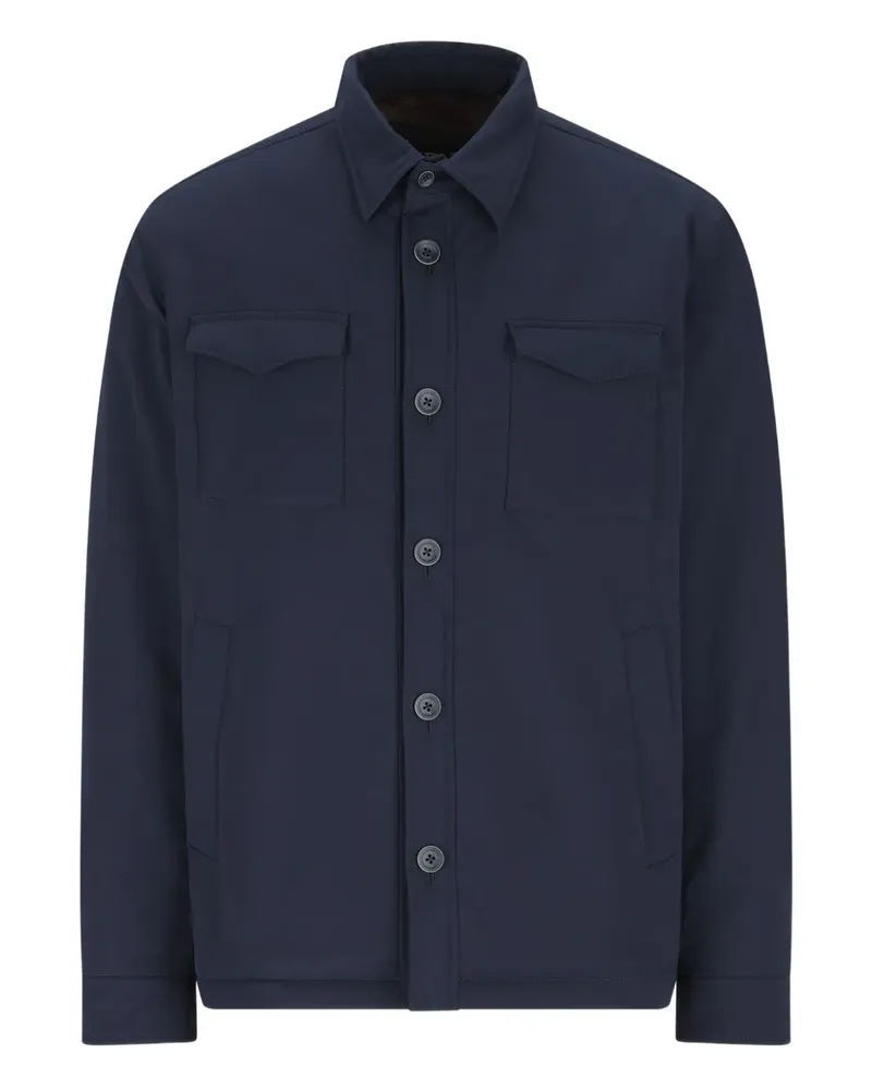 Herno Hemd mit Klappentaschen - Blau Blau